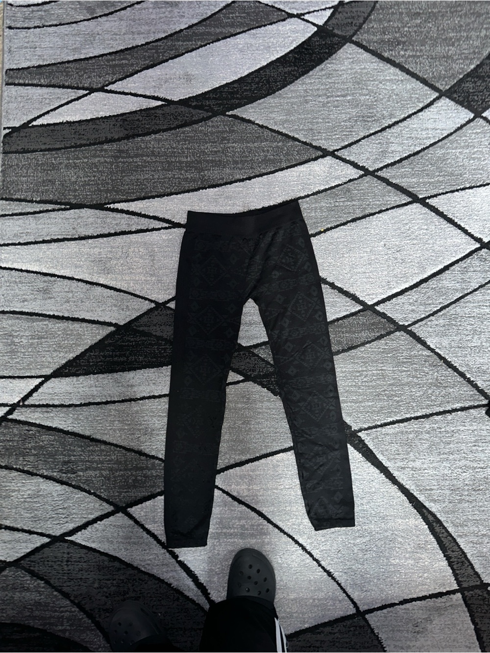 Kids Black Patterned Leggings